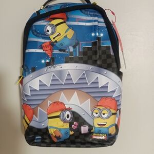 Sprayground Minions Backpack - Blue, Black, Red